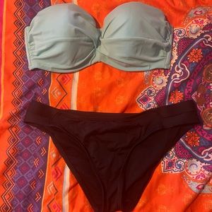 Victoria Secret strapless swim 36D top medium bottoms